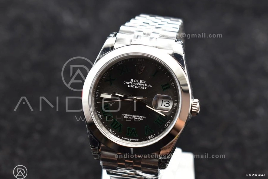 Best VS SS 904L 126334 on VSF Roman FashionForward Bracelet 41 Green Steel 1:1 Jubilee Gray 642 Dial DateJust Edition 0303